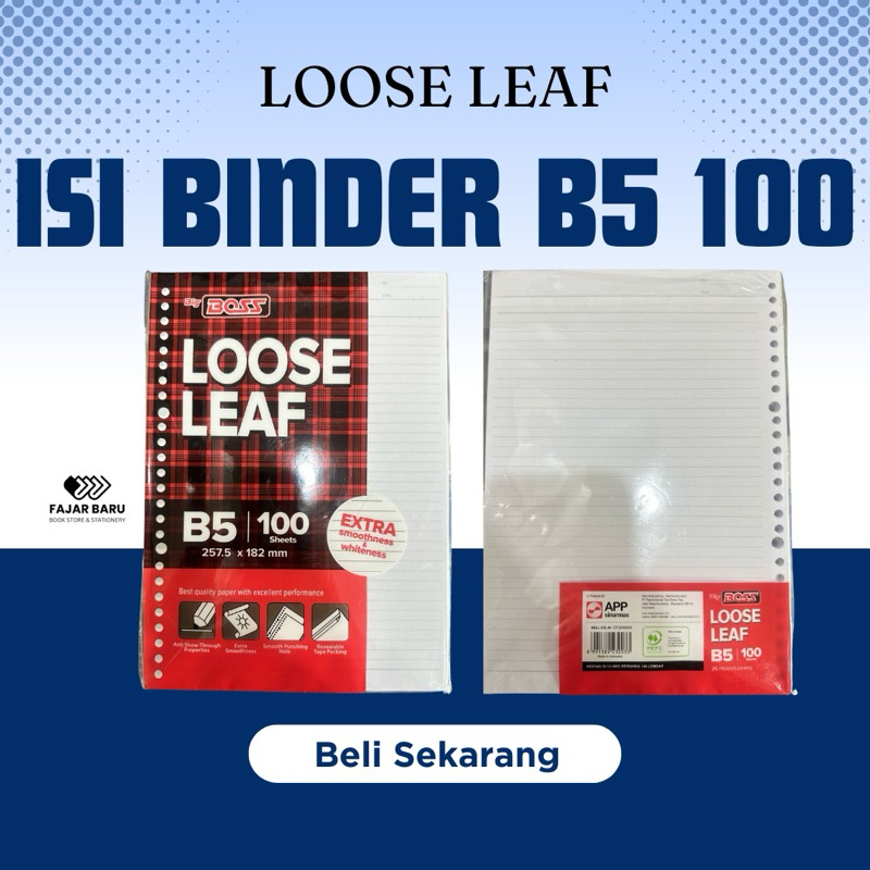 

ISI KERTAS BINDER GARIS B5 ISI 100 / KERTAS LOOSE LEAF