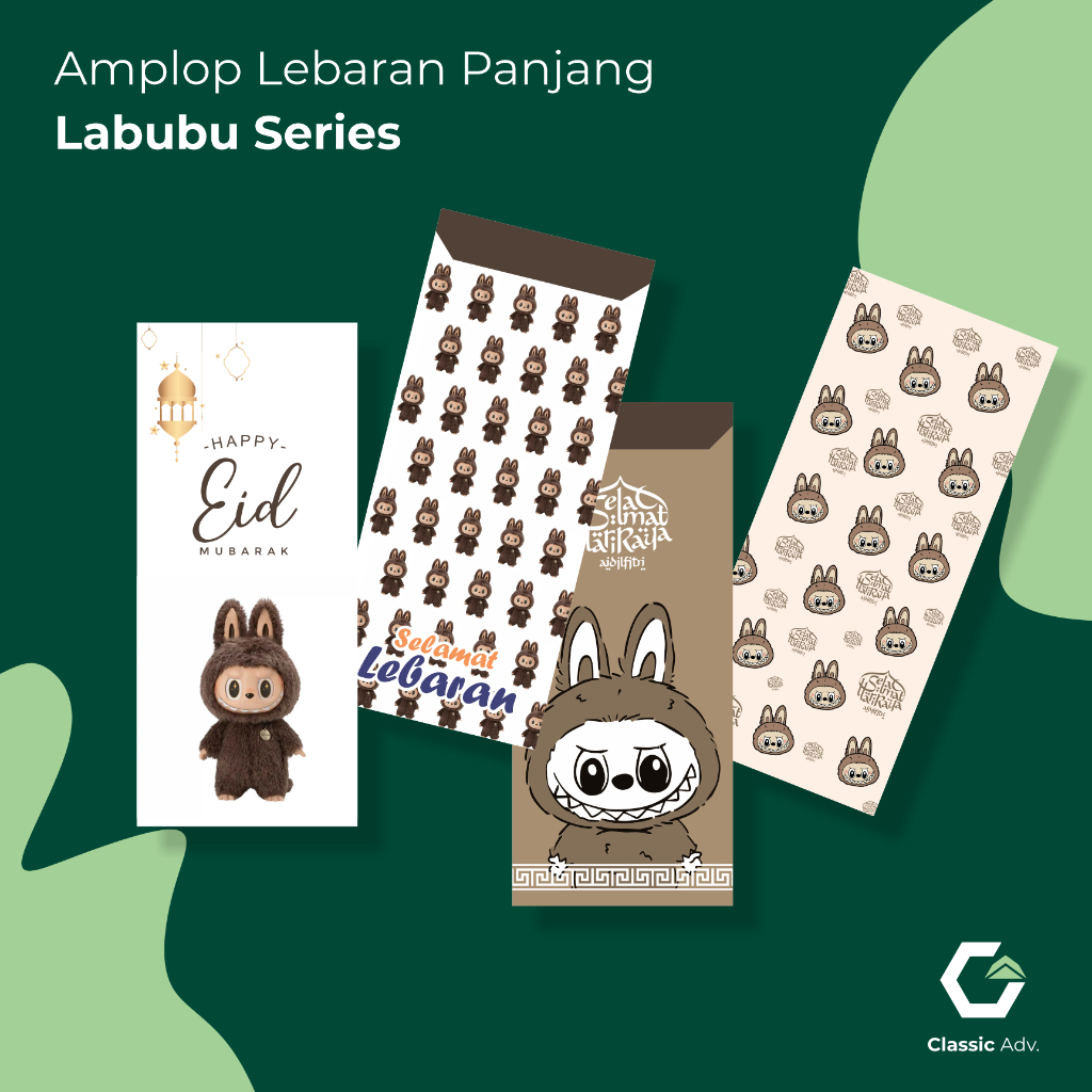 

amplop lebaran Kartun Labubu/amplop lebaran panjang/amplop lucu kartun/amplop idul fitri 2025