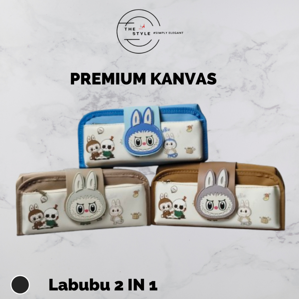 

Tempat Pensil Anak Perempuan Dan Laki-Laki Kotak Pensil 3D Karakter Labubu 2in1 Premium Kanvas