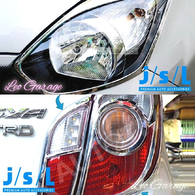 AGYA AYLA 2012 2014 2016 GARNISH LAMPU DEPAN BELAKANG + REFLEKTOR LIST LIS LAMPU CHROME HEAD TAIL LA