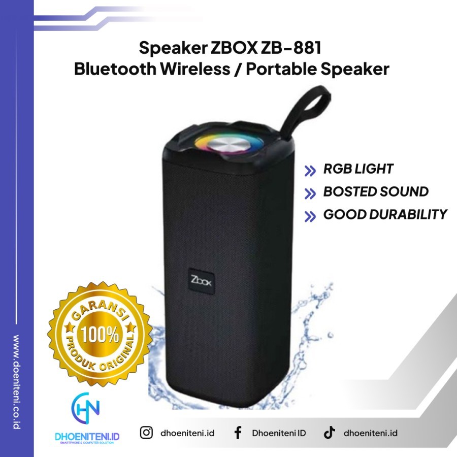 New Speaker Wireless / Portable Speaker Zbox Zb881 Led
