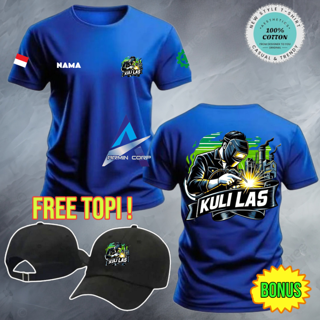 KAOS PROFESI PRIA KULI LAS SABLON FULL COLOR SAFETY FIRST DESIGN NEW AI BAHAN REAL KATUN COMBAD FREE