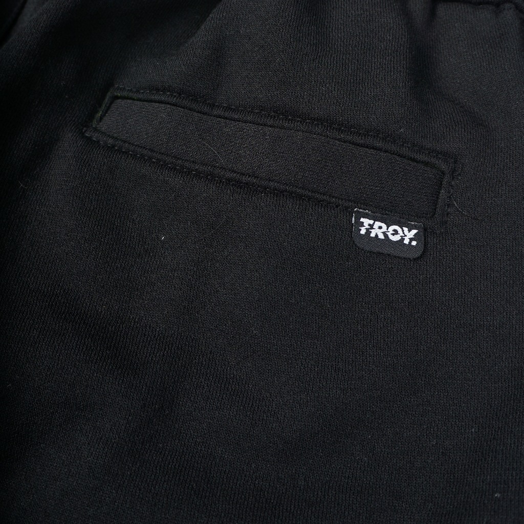Troy Company Cargo Pants Fleece Short Pants Black Seed Life - Celana Pendek Kargo Hitam SFC 3064