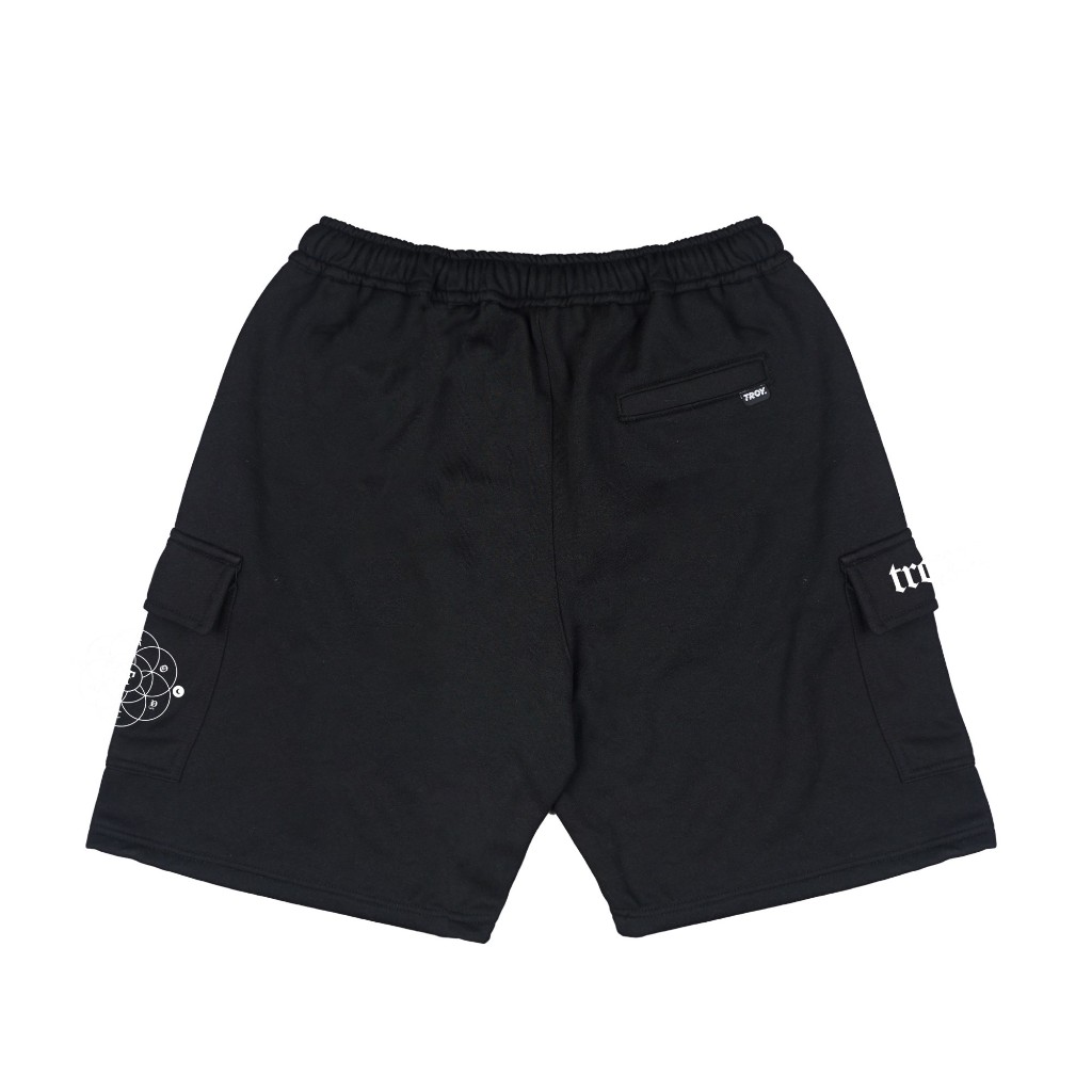 Troy Company Cargo Pants Fleece Short Pants Black Seed Life - Celana Pendek Kargo Hitam SFC 3064