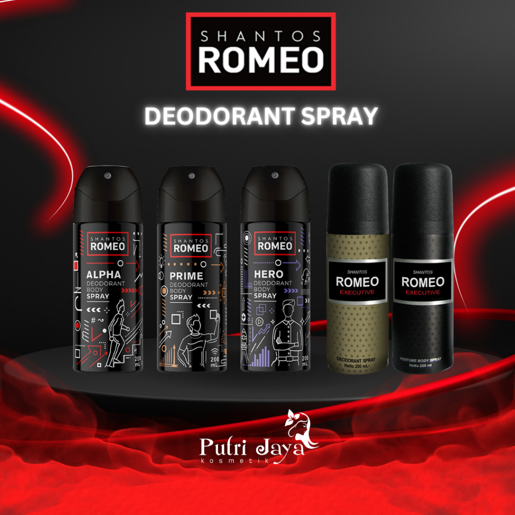 SHANTOS ROMEO Deodorant Spray | 200ml | Parfum Pria
