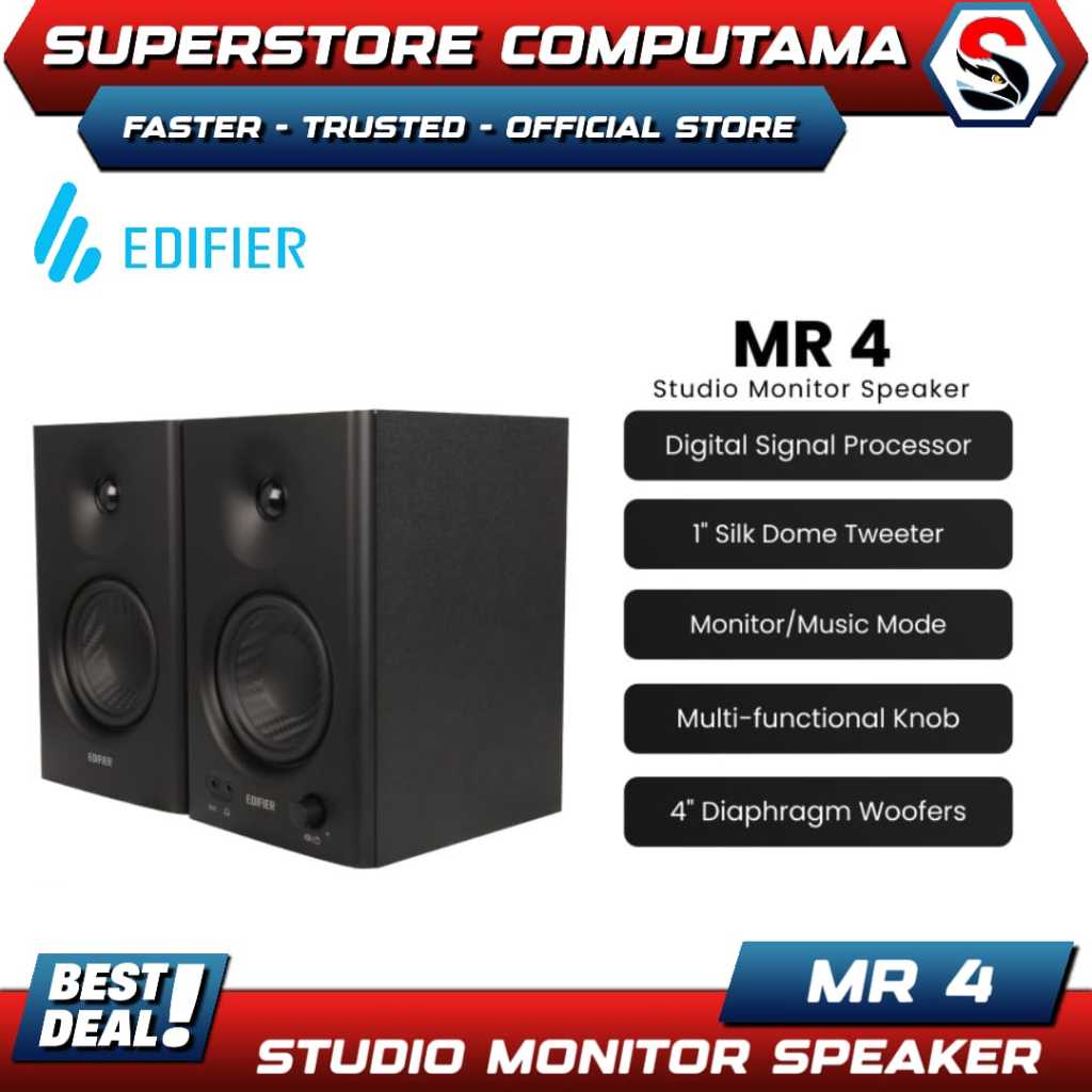EDIFIER MR 4 Studio Monitor Speaker | Speakers 4" Active Speaker