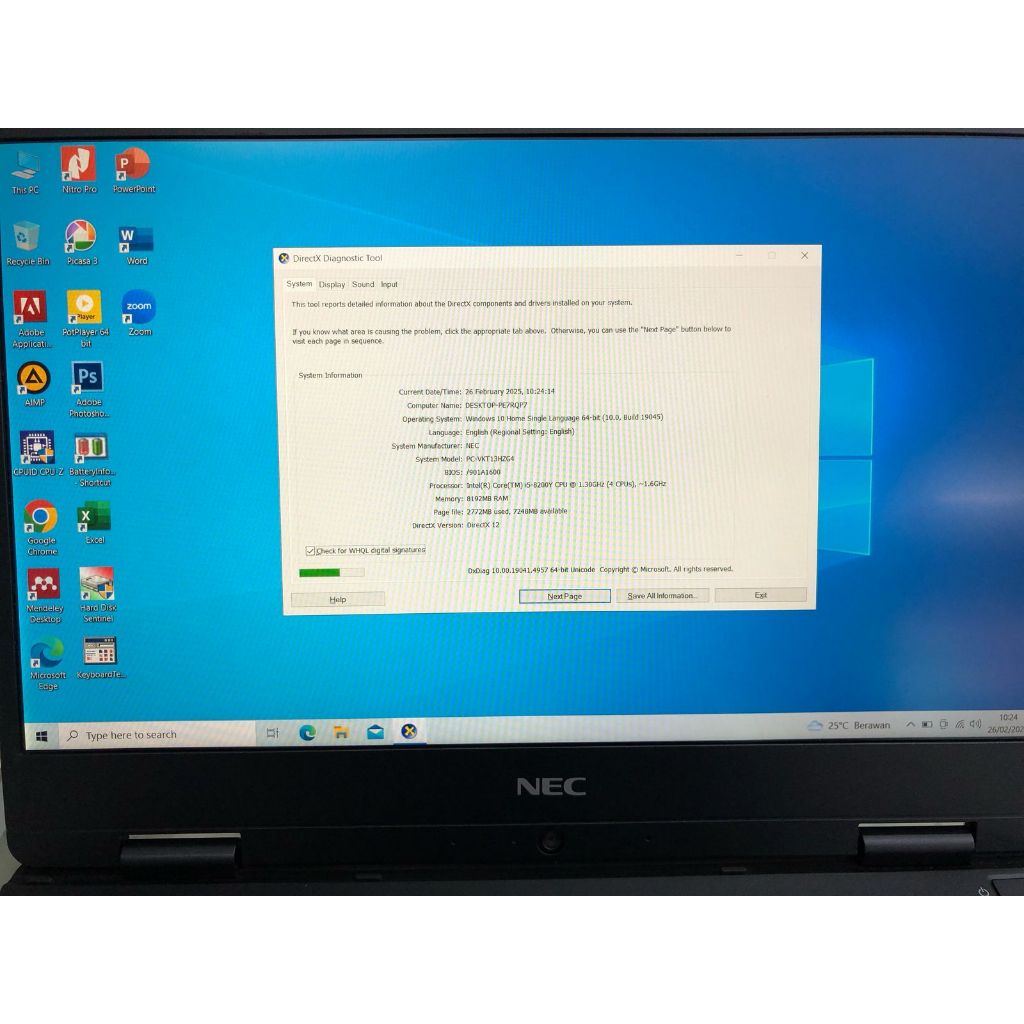 NEC Versapro vkt 13 I5 8200Y 8/128GB