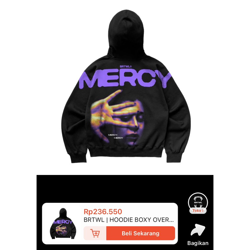 ORI BRTWL Jaket Hoodie Boxy Mercy Jaket cowo pria