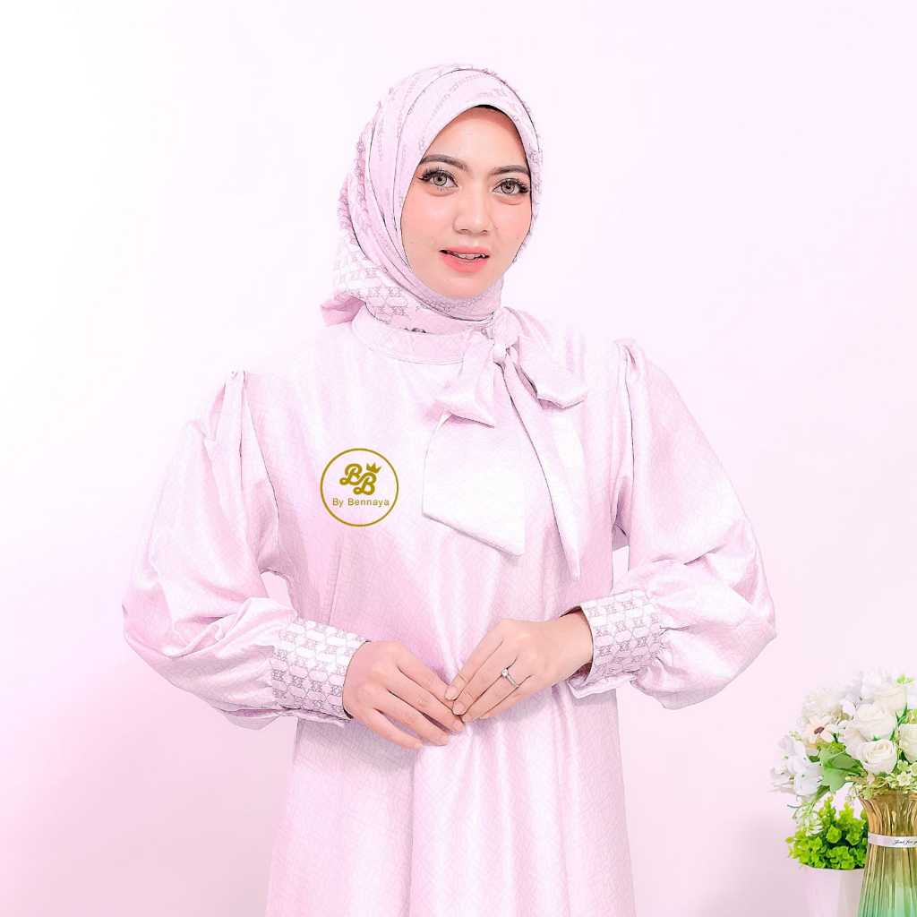 RAISA DRESS SET HIJAB SEGI EMPAT - LUXURY SILK GAMIS CERUTI MEWAH RAYA COLLECTION 2025 SARIMBIT OUTF