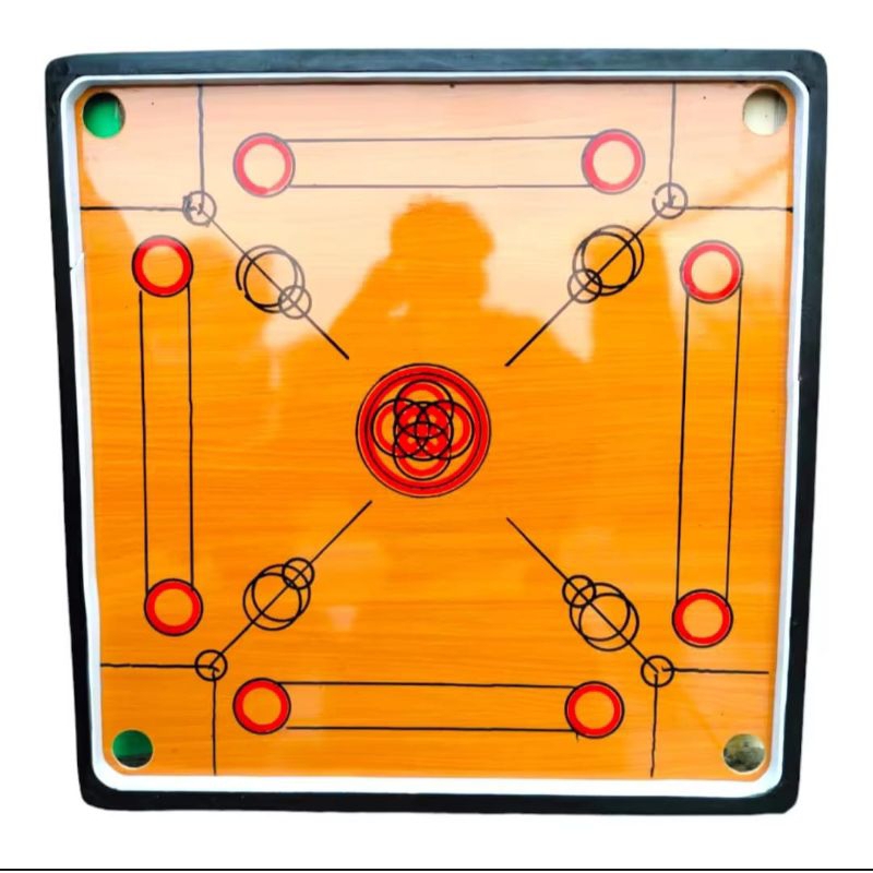 Meja Karambol Besar 100 cm x 100 cm Komplit Biji Dan Kristal Nya