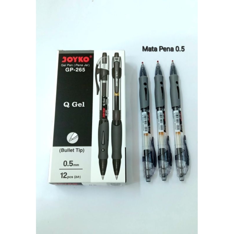 pulpen, bolpoin, pen, joyko  GP-265 Q Gel 12 pcs hitam