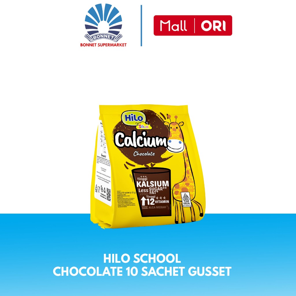 

HiLo School Gusset Coklat 10 Sachet - Susu Tinggi Kalsium Lebih Rendah Lemak