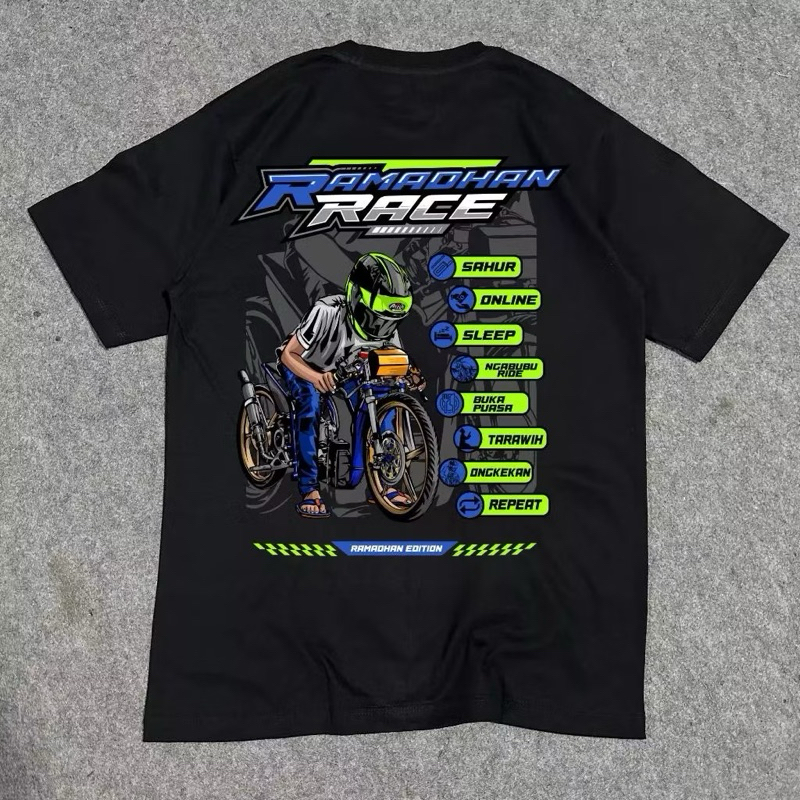 KAOS RAMADHAN RACE 2025 V1 | T-SHIRT UNISEX | BAJU RAMADHAN PRIA WANITA | PREMIUM COTTON COMBET 24S