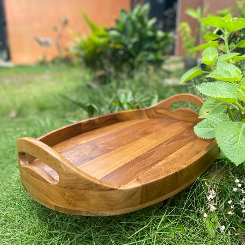 Nampan Kayu Jati Aesthetic / Nampan Jati