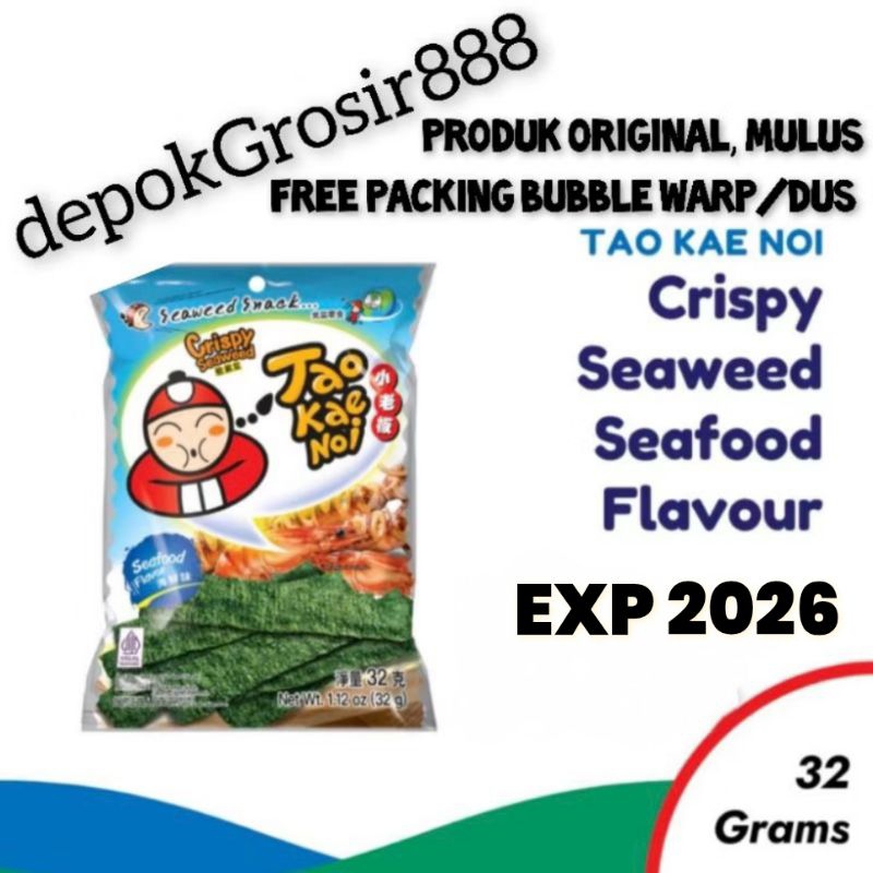 

EXP AGUSTUS 2025 TAO KAE NOI 32gr JUMBO SEA FOOD SNACK CEMILAN IMPORT PREMIUM LEGEND HARGA TERMURAH KUALITAS TERBAIK SPESIAL PROMO RAMADHAN SALE !!!