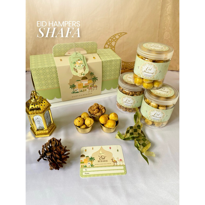 AMERAYA Ready SHAFA Hampers Lebaran Idul Fitri Unik Murah 2025 | Premium Parcel Eid Kado Hampers Kue
