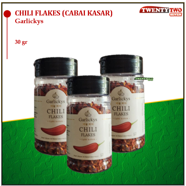 

Garlickys Bumbu Dasar Dapur Masak Bubuk Herbs & Spices PRemium Chili Flakes/ Cabai Cabe Kasar 30gr
