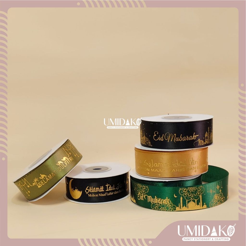 

[UMIDAKO] ROLL PITA SATIN IDUL FITRI EID MUBARAK 2.5 CM