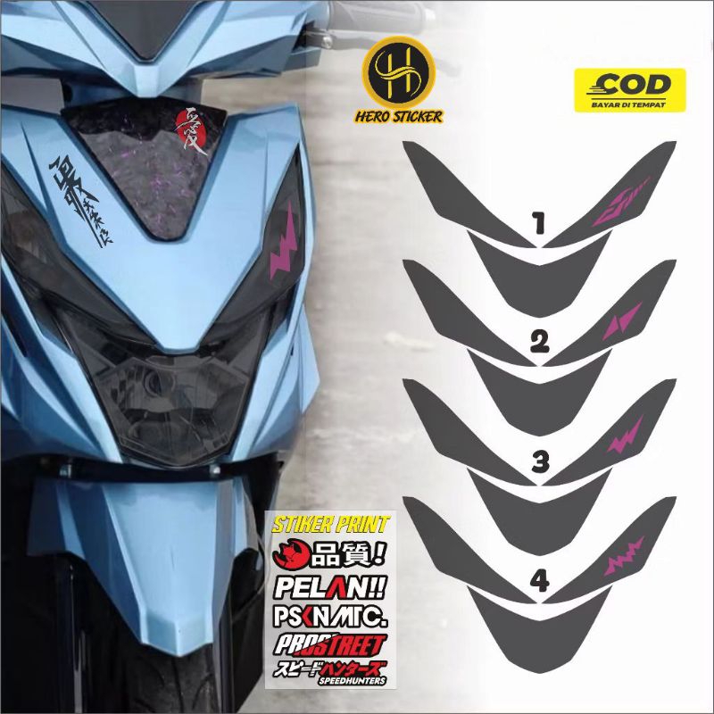 Sticker stiker lampu beat 2019 hitam smoke stiker lampu beat deluxe 2019 transprant