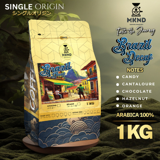 

MKND COFFEE ROASTERY - Arabika Brazil Decaf 1Kg | Decaf | Roast Beans | Bubuk Kopi | Biji Kopi