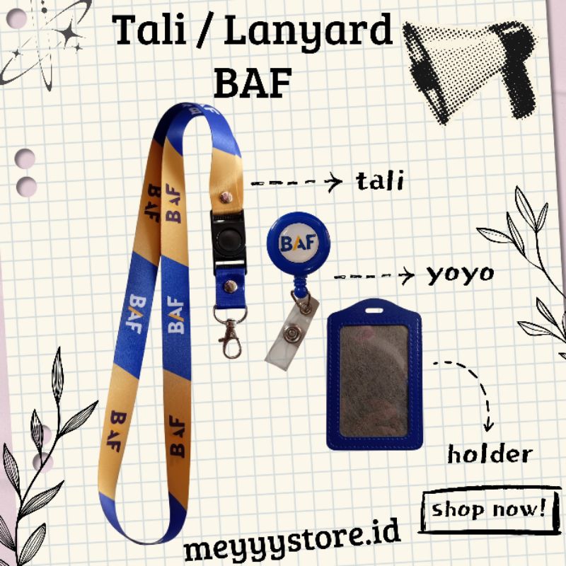 

Tali ID CARD BAF / Lanyard BAF READY [STOCK MELIMPAH] Termurahhh Harga Grosir!