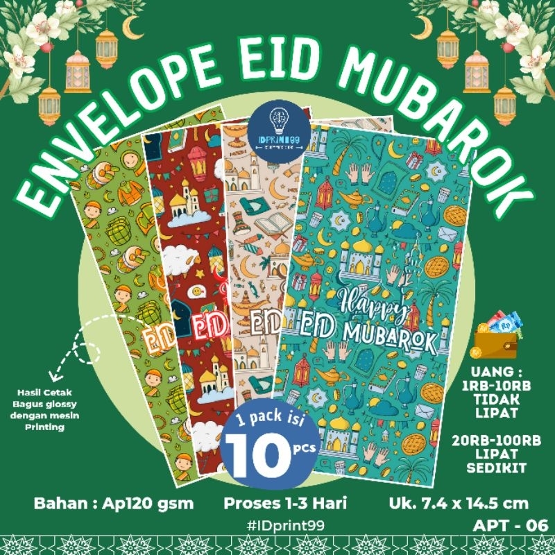 

[10 PC] AMPLOP HAPPY EID MUBAROK | AMPLOP THR LEBARAN | AMPLOP RAMADHAN BARU