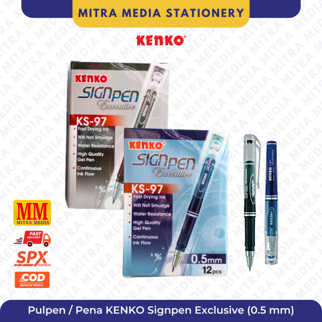 

KENKO Signpen KS-97 0.5mm Black Blue Pulpen Gel (PCS)