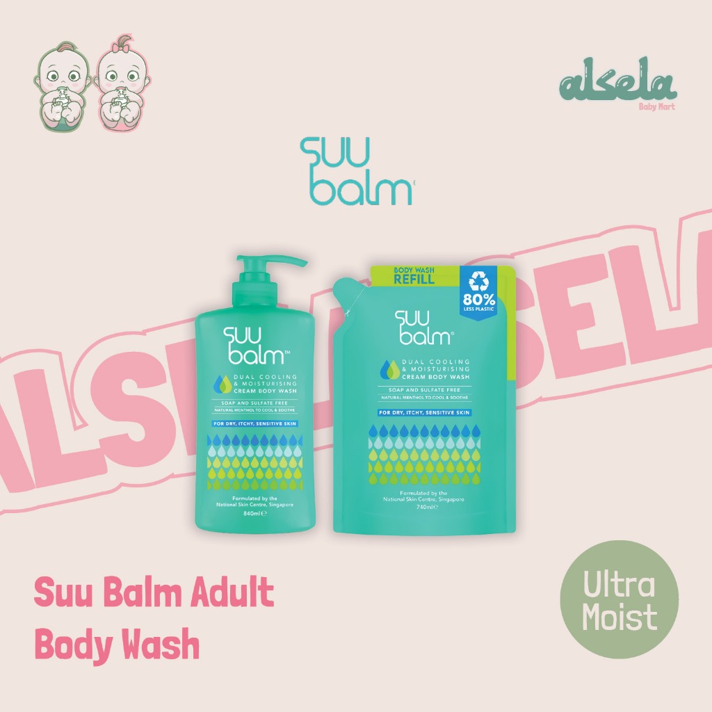 SuuBalm Dual Cooling & Moisturising Cream Body Wash for Adult for Dry, Itchy, Sensitive Skin 840ml 7