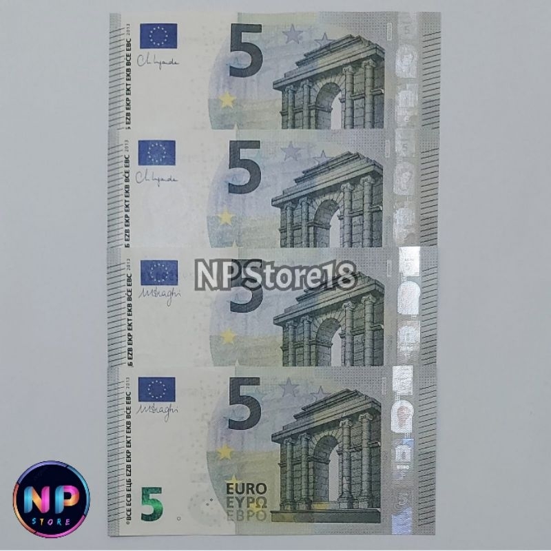 Souvenir Paket Super Mulus Euro Eropa 5 Euro Kondisi Baru Gress
