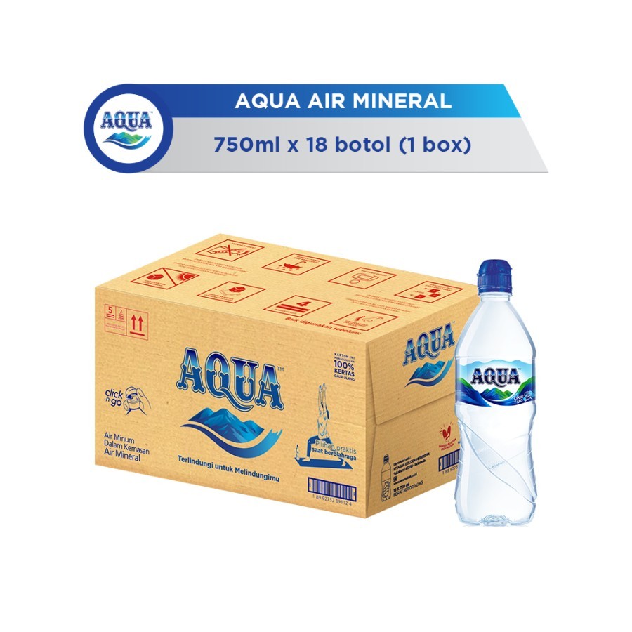 

AQUA Air Mineral Botol Click n Go 750ml x 18 botol (1 box)