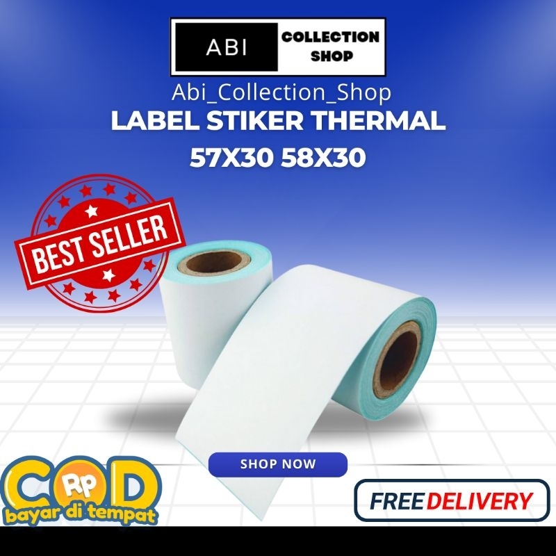 

Label Stiker 57x30 58x30 Thermal Mini Printer Bluetooth 58 mm Resi Shoppe