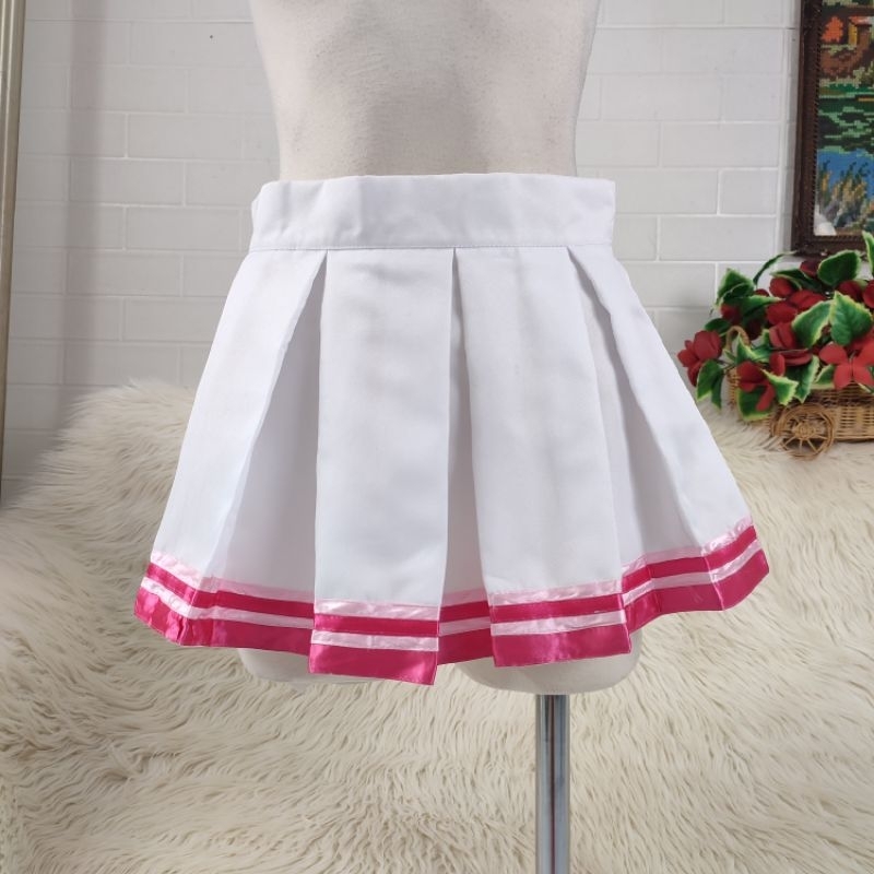 pleated skirt rok lipit putih rok tennis putih