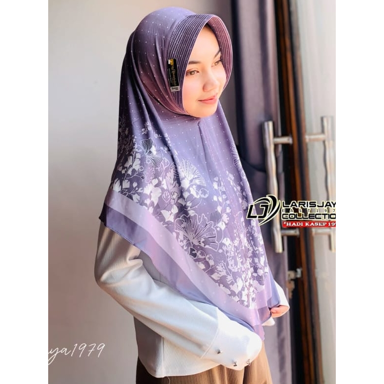 Hijab bergo Jersey printing motif bunga