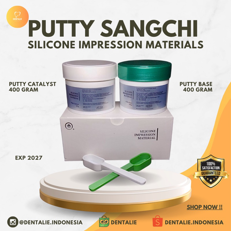 Double impression sangchi Putty Light Body Dental Bahan cetak Gigi prosthodontic - Putty + Light Bod