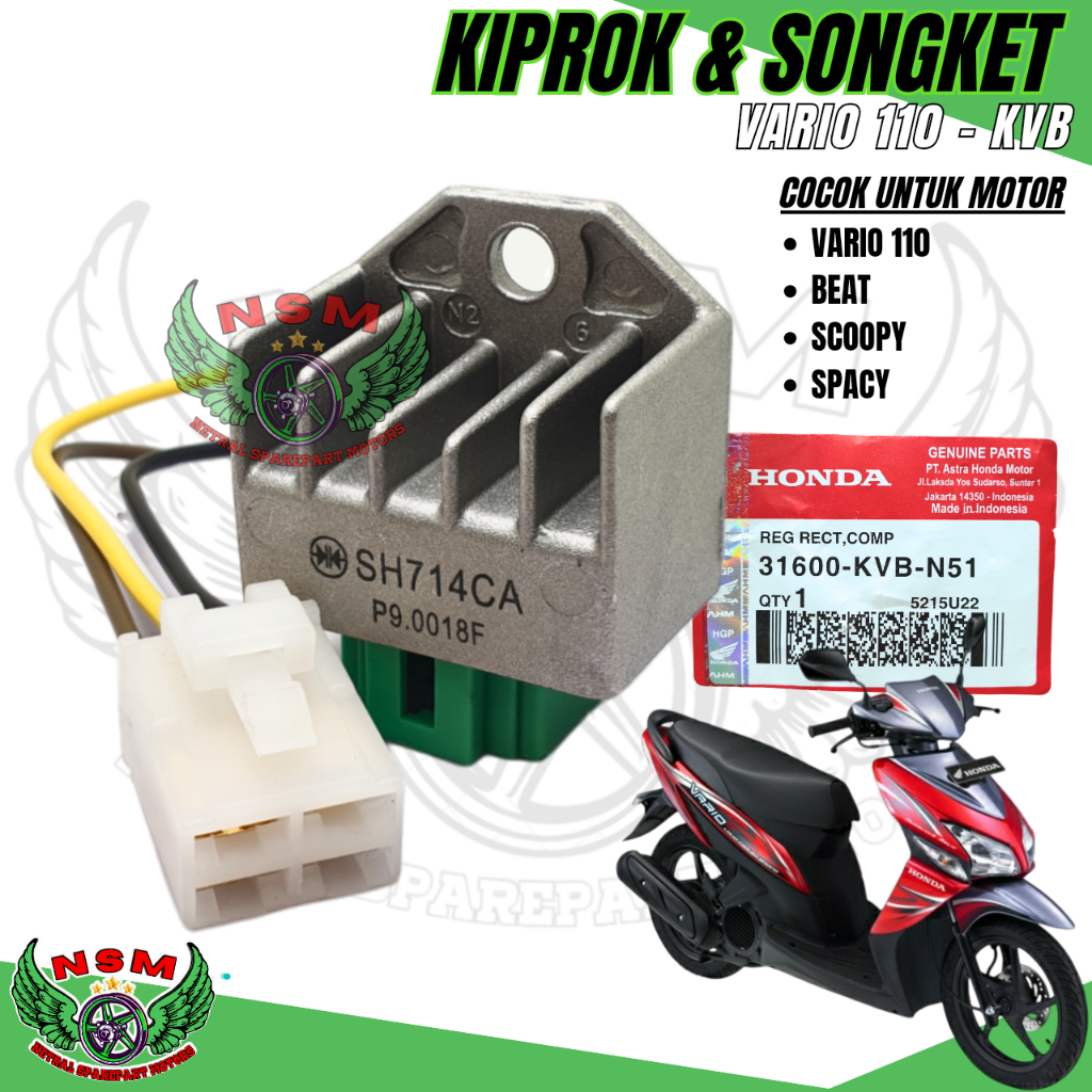 KIPROK VARIO 110 KVB + PITING SOKET KIPROK VARIO / BEAT / SCOOPY / SPACY KARBU / VARIO 110 TECHNO