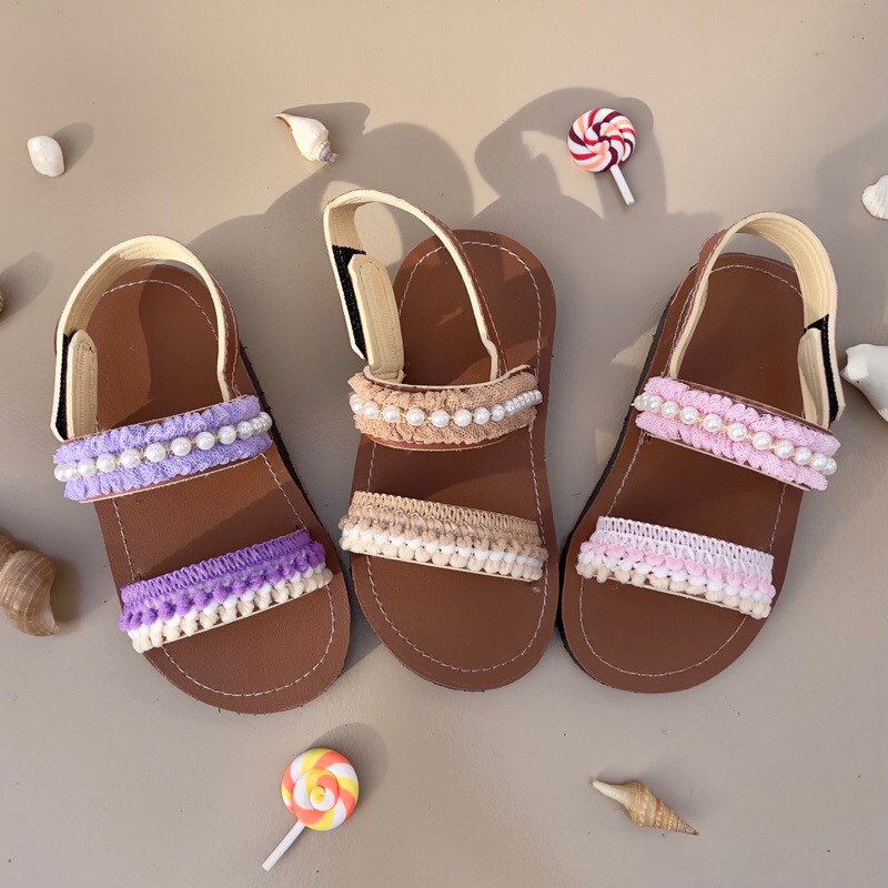 Slippybee K43 - Sandal bohemian kids sandal couple ibu dan anak sandal boho sandal anak perempuan