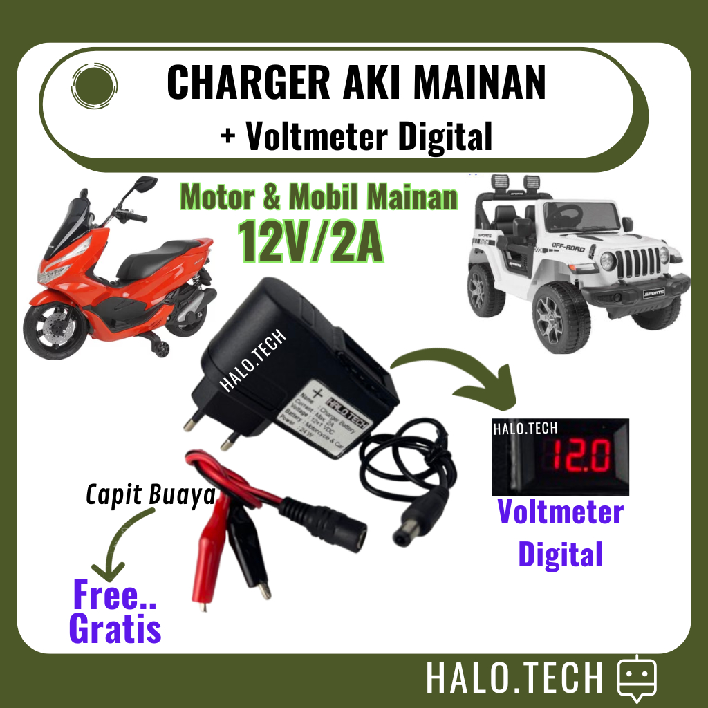 Charger Mobil PMB Motor PCX Mainan Carger Cas mainan anak 12V / 2000 mAh/ 2 Ampere Vespa PCX