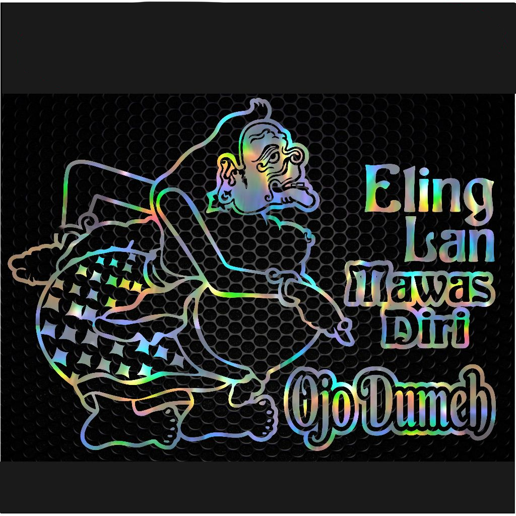 0815 Stiker Wayang Semar eling Lan Mawas Diri Ojo Dumeh Stiker Mobil,Motor Stiker Cutting