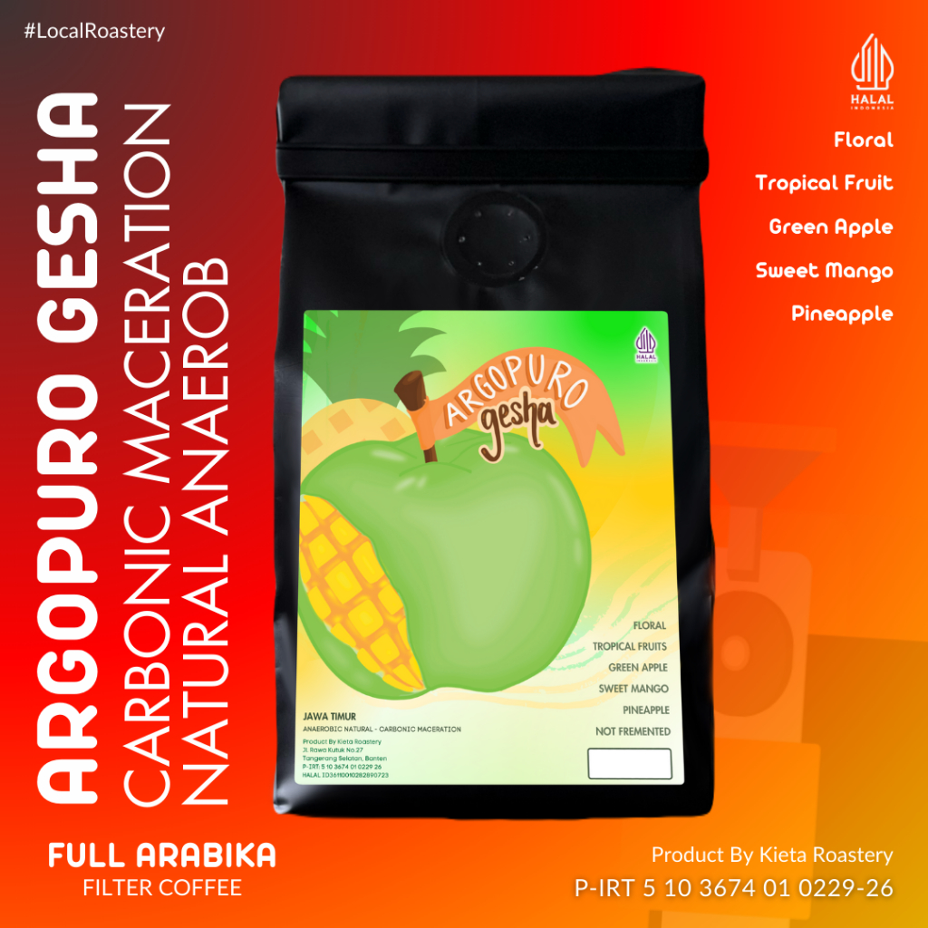 

Kieta Roastery - Biji Kopi Argopuro Gesha 100% Arabika 100g-200g / Bubuk Roasted Coffee Bean Filter Single Origin