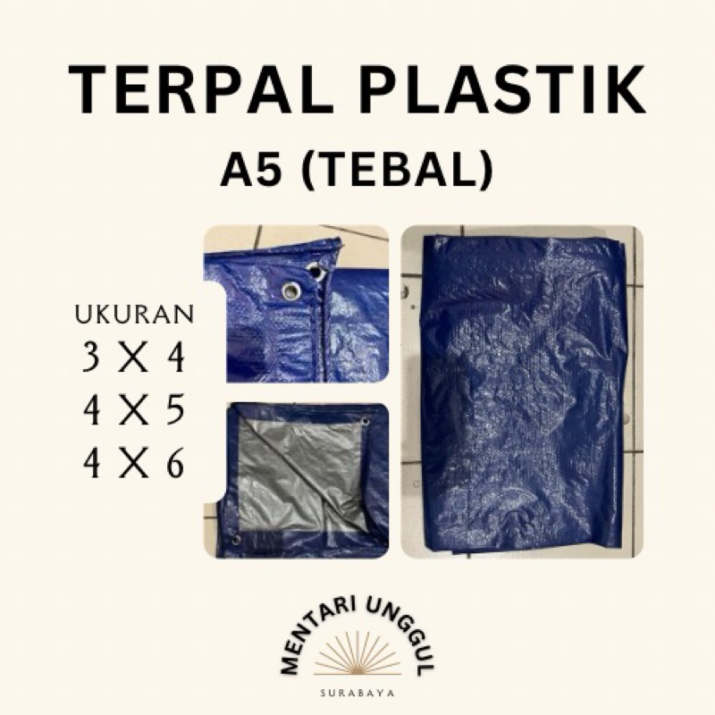 Terpal Plastik A5 (TEBAL) Warna Biru Silver UKURAN BESAR | Terpal 3x4 4x5 4x6 | Terpal Proyek Kualit