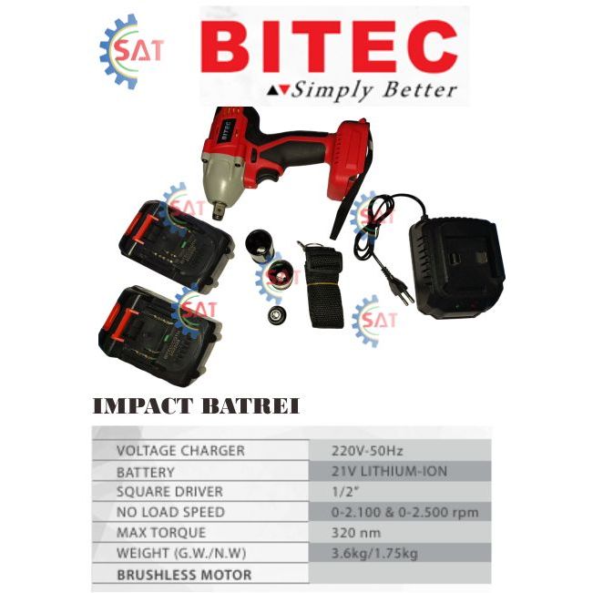 CORDLESS IMPACT BITEC BIW 3250NC,BOR BATERAI BITEC BIW 3250 NC