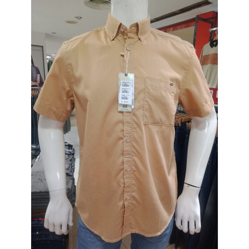 Watchout Kemeja Polos Pria Mustard Pendek WS900170018