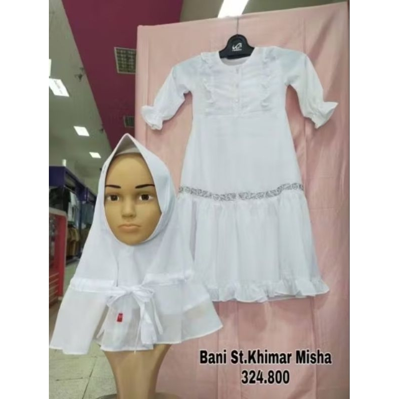 Bani St.Khimar Misha Ukuran 3-4th Gamis Rabbani Anak Gamis Bani Batuta Muslim Anak Warna Putih