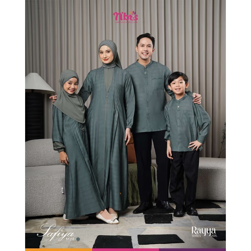 Gamis NIBRAS SARIMBIT SAFIYA MINT Gamis Couple kekinian Set Pakaian Keluarga