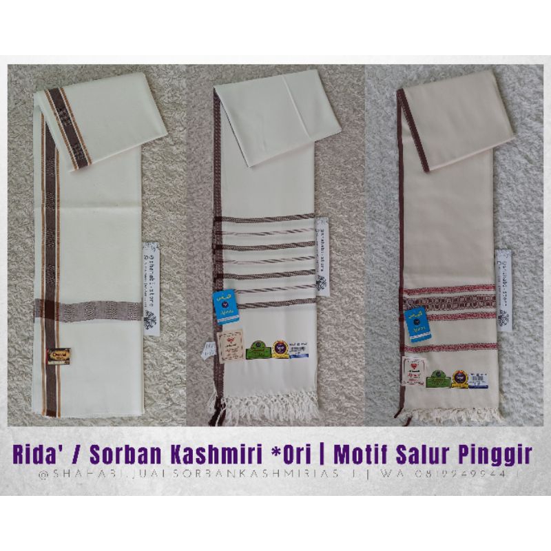 PROMO Surban Kashmiri Motif pinggir eksklusif | Rida Kashmiri Ori Motif Pinggir | Jual Sorban Habib
