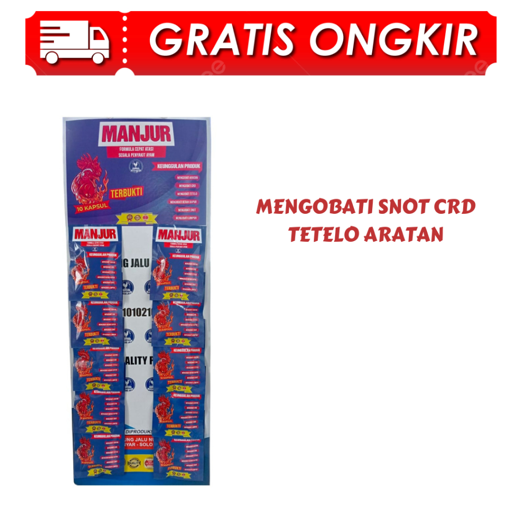 MANJUR 1 RENTENG Sawung Jalu - obat ayam sakit parah