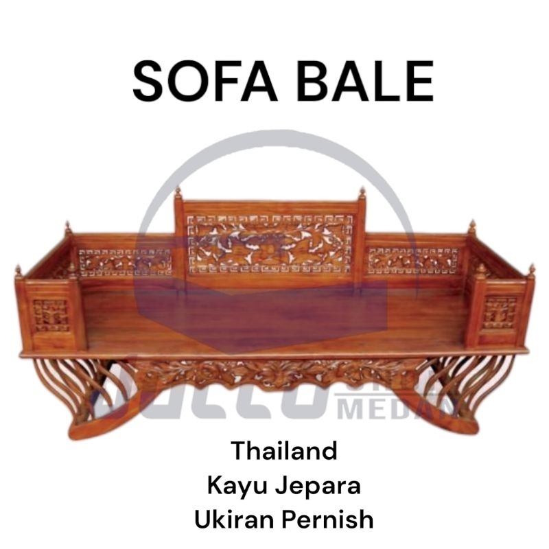 [ JUCCO ] Kursi Bale Kayu Jepara Murah - Sofa Tamu Panjang Kayu Jepara Ukir - Kursi Tamu Kayu Jepara