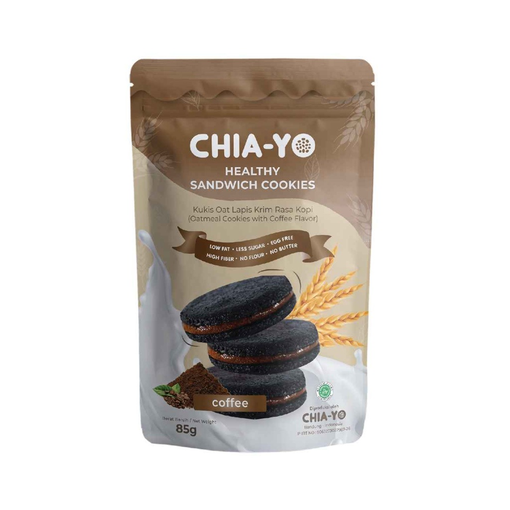 

Chia Yo Sandwich Cookies Coffee / Cemilan Sehat 85 Gr