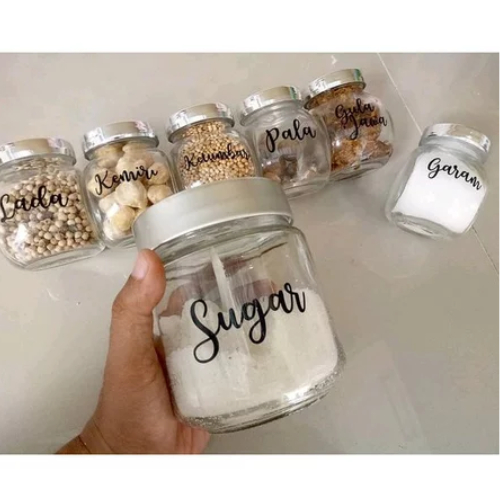 

Sticker Label Bumbu Dapur bahan Vinyl Tahan Air/ Sticker Transparant