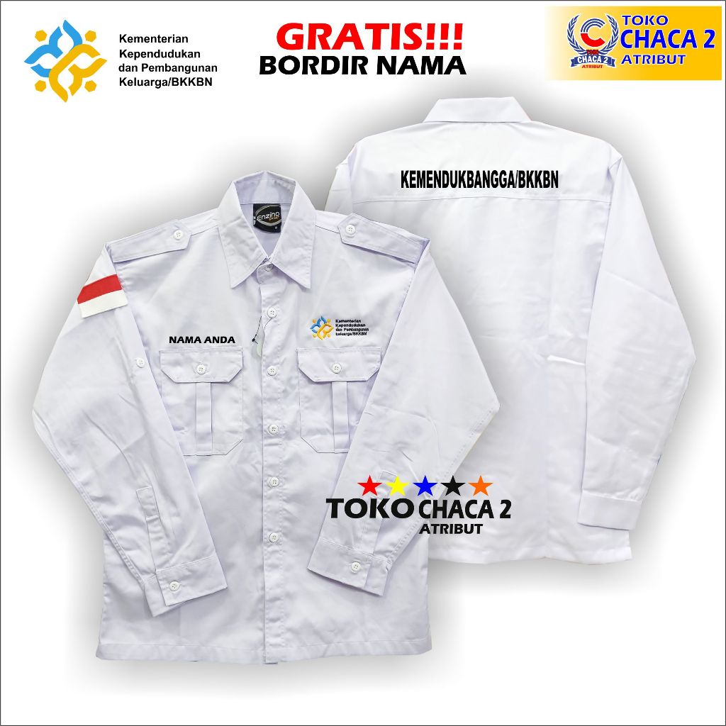 kemeja kemendukbangga/bkkbn - seragam kemendukbangga/bkkbn - kemeja pdl kemendukbangga - baju bkkbn 